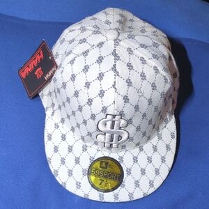 Haina  59 Sport White and Gray Dollar Sign Cap Size 7 1/8 NOW ONLY $25